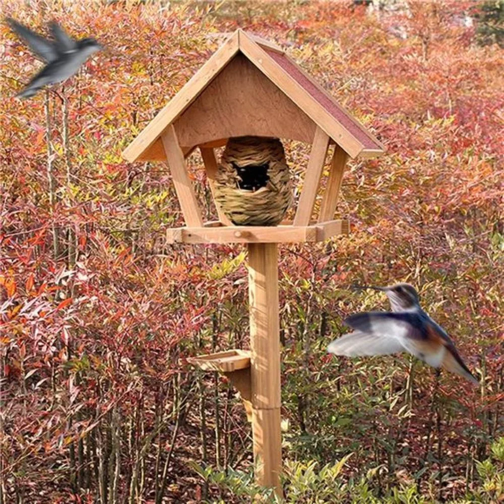 Gute Hummingbird Houses for Outside Hanging, Natural Grass Hanging Bird Hut